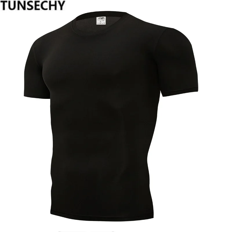 TUNSECHY летние модные брендовые плотные однотонные футболки 13 видов цветов 100%