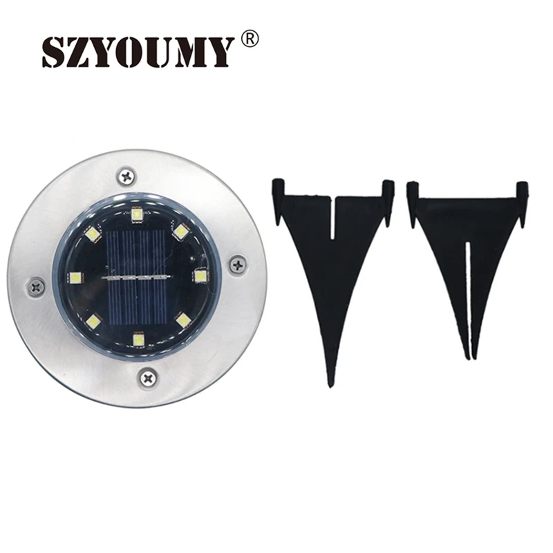 

SZYOUMY Solar Powered Ground Light Waterproof Garden Pathway Deck Lights With 8 LEDs Solar Lamp for Home Yard Driveway Lawn Road