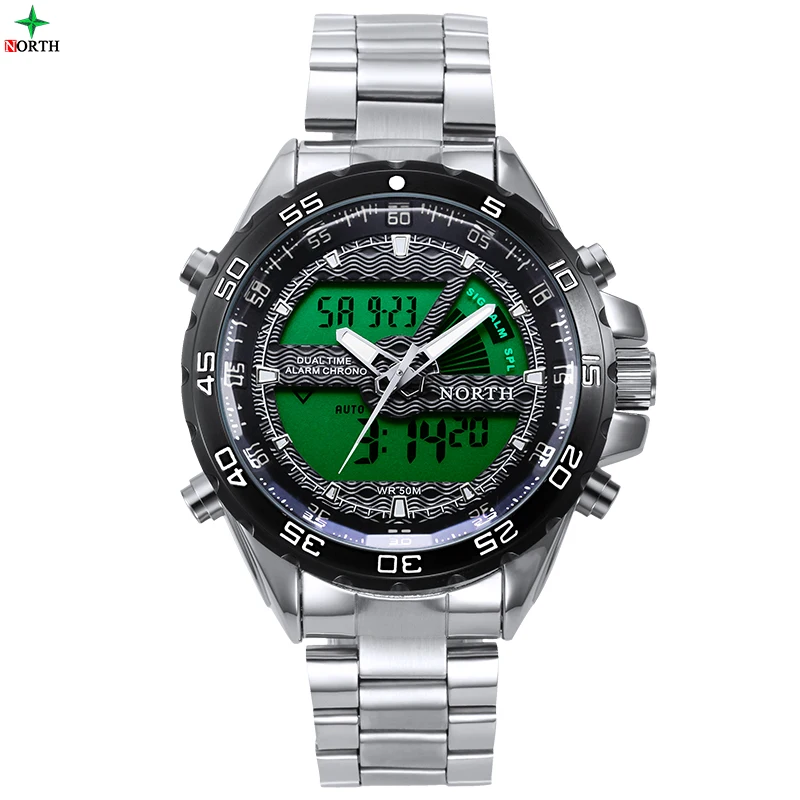

Sport Wristwatch Men Military Stainless Steel 30M Waterproof LED Digital Stopwatch Top Luxury Brand Quartz Sport Wristwatch Men