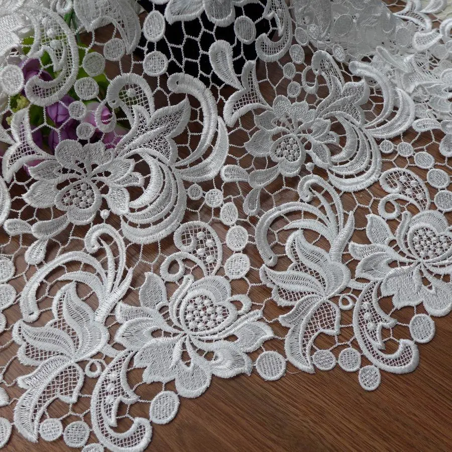 Venise кружевная ткань гипюровое кружево белая свадебное платье по двору|lace fabric|white