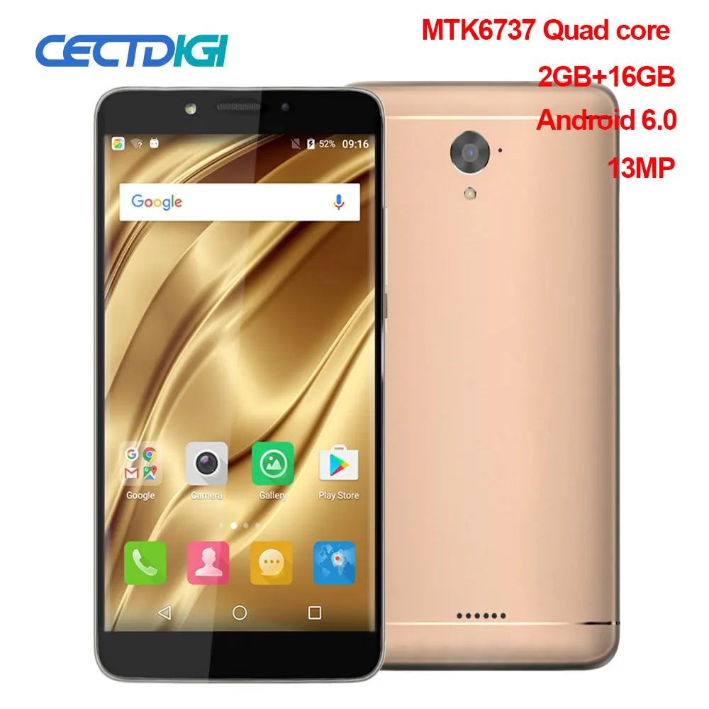 Cectdigi v3995 4 г смартфон 5.5 дюймов 1280x720 mtk6737 Quad Core 2 ГБ Оперативная память 16 Встроенная
