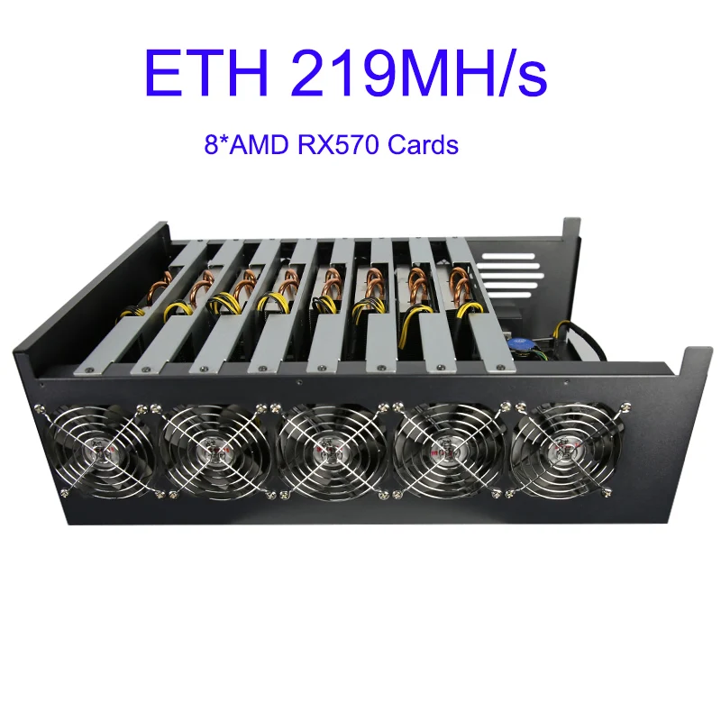 RX570 Mining Rig 8 AMD Graphics Card 219MH/s ETH Blockchain Mining Machine Antminer High