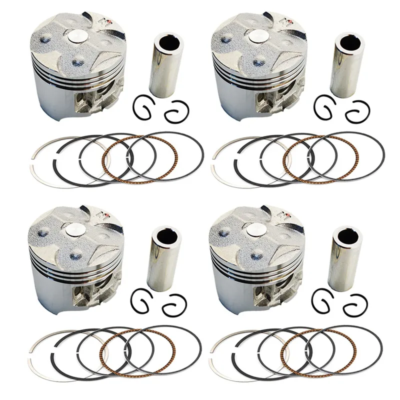 AHL 4 Sets Motorcycle Pistons Rings Clips Pin Kit Oversize Bore +25 48