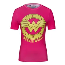 Ladies DC Comics Marvel Superman Batman/ Wonder Women’s Fitness T Shirt Bodybuilding Compression Body Shaper Tee Shirts