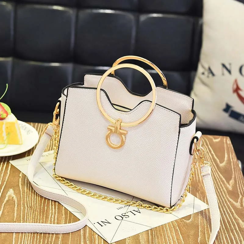 PU Leather Women Casual Handbag Female Holiday Messenger Bag Lady Exquisite Crossbody Mini Fashion Metal Ring Handle Bag SS7087 (14)