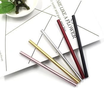 

1pc creative stationery student pen metal color gel pen 0.5mm triangle full needle black ink pen school supplies office supplies