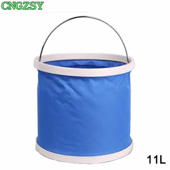 

11L Volume Portable Foldable Oxford Bucket Picnic Car Washing Outdoor Camping Hiking Traveling Fishing Water Folding Bucket D03