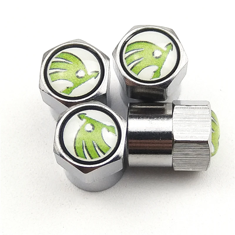 

4Piece/set Sport Styling Auto Accessories Car Wheel Tire Valve Caps Case for SKODA
