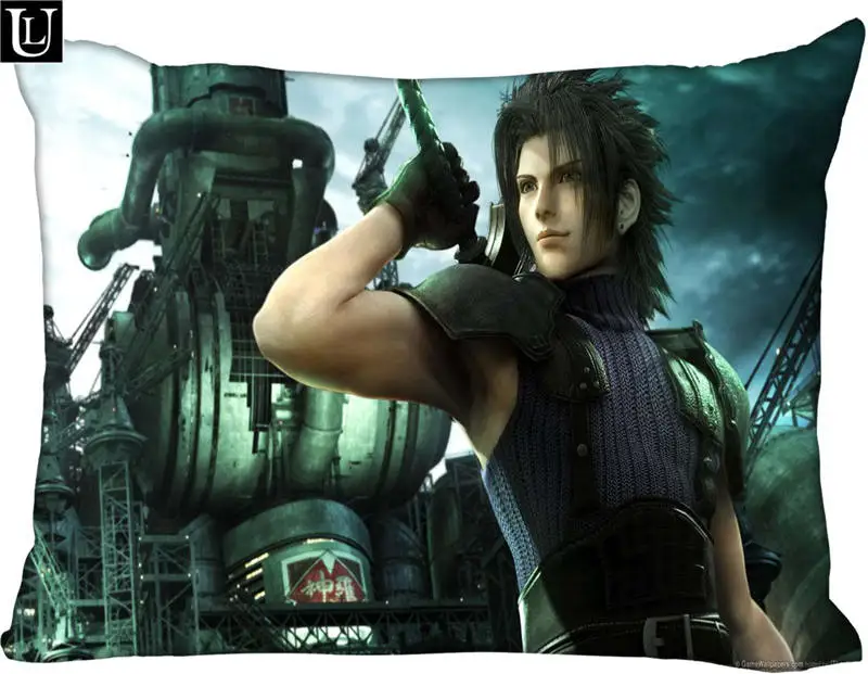 

Custom final fantasy Rectangle Pillow Cover Size 45x35cm (one side) Print Custom Zipper Polyester Cotton Pillowcase more size