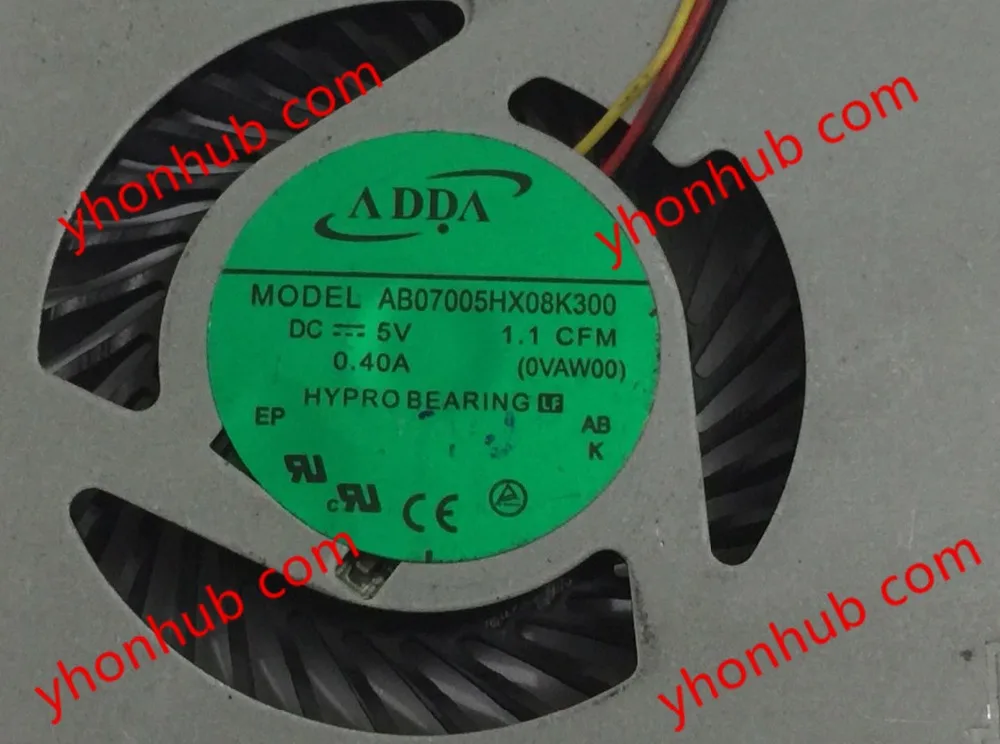 ADDA AB07005HX08K300 DC 5V 0.40A 3 жильный Сервер вентилятор охлаждения ноутбука|server fan|dc 5v fan5v dc