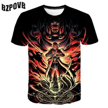 New Fashion Casual Breathable Short Sleeve T-shirt Mens Fashion 3D Print Nautical King and Naruto Pattern Shirt Short Sleeve Te