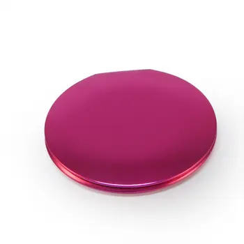 

Elegant Rosy Color Thin Round Double Sides Folded Portable Magnet Open Switch Customized Company Logo Cosmetic Mirror for Gift