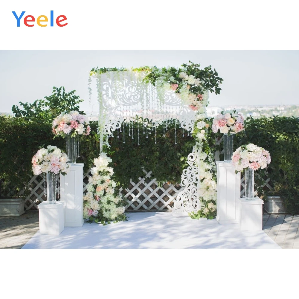 

Yeele Flower Wedding Photography Backdrops Pearl Curtain Outside Party Photo Backgrounds Custom Photocall For Photo Studio