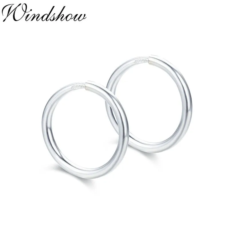5 Pair Set 10mm Sterling Silver Endless Hoop Earrings Unisex Hypoallergenic Yellow Gold Flashed Finish