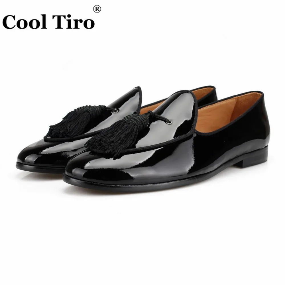 black Patent leather Loafers tassel Dress shoes (3)