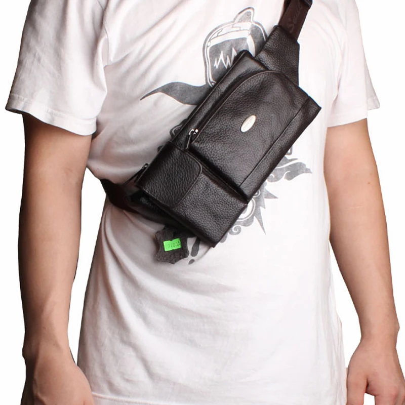 Genuine Leather Waist Wallet Bags For Men Fanny Pack Phone Pouch Belt