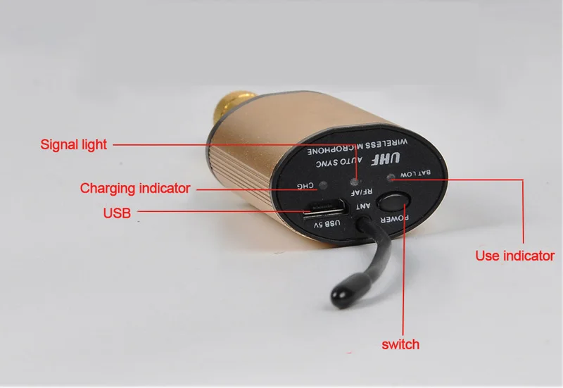UHF Беспроводная микрофонная система ручной светодиодный микрофон UHF динамик с портативным usb-приемником для KTV DJ речевой усилитель записи