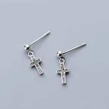 MloveAcc 925 одноцветное Настоящее серебро 925 пробы Jewelry Для женщин модные Черный CZ серьги-клипсы Подарочные для девочек Дети Леди