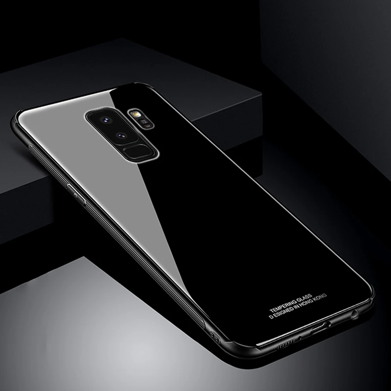 Чехол из закаленного стекла RZP для Samsung Galaxy S 8 9 NOTE задняя крышка Жесткий Бампер S8 S9