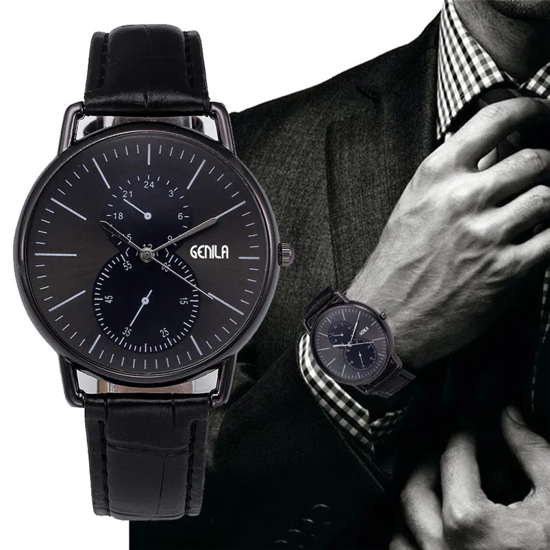 Brand Luxury Men's Watch Date Day Retro Design Leather Band Analog Alloy Quartz Wrist Watch Male Clock Zegarki Meskie 3M29#N (6)
