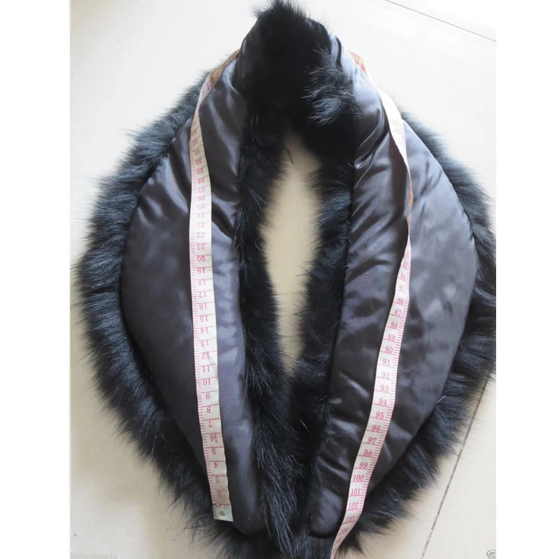 Женский шарф из натурального Лисьего меха, зимний теплый меховой шарф черного цвета