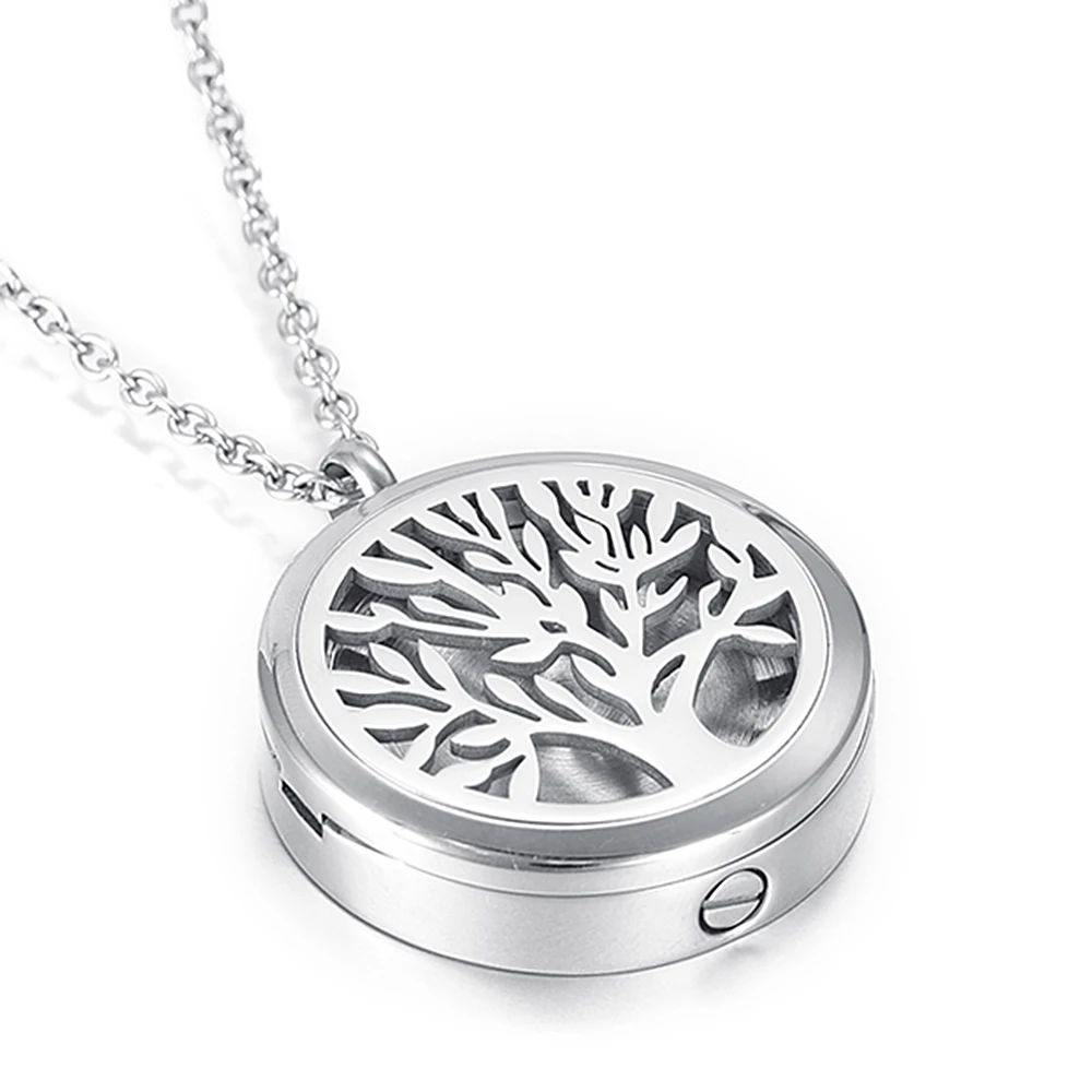 

Tree of Life Cremation Urn Pendant Necklace For Ashes Oil Locket Diffuser 2 Use Memorial Ash Keepsake Urns For Pet/Human Jewelry