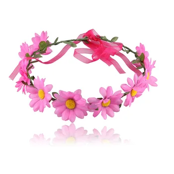 

Bohemian Daisy Child Hair Accessories Simulation Sun Flower Wreath Headdress Wedding Vacation Accessories