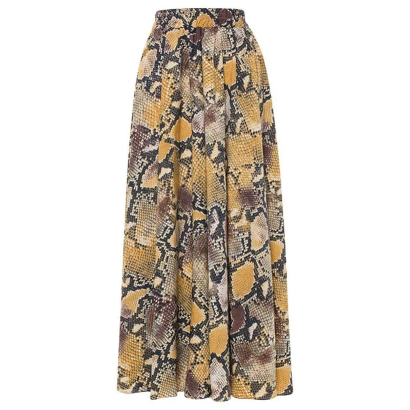 

Beach Wear Women Swimsuit Elastic Waist Plus Size A-line Skirts Long Loose Leopard Print Skirts Large Size Skirts Beach