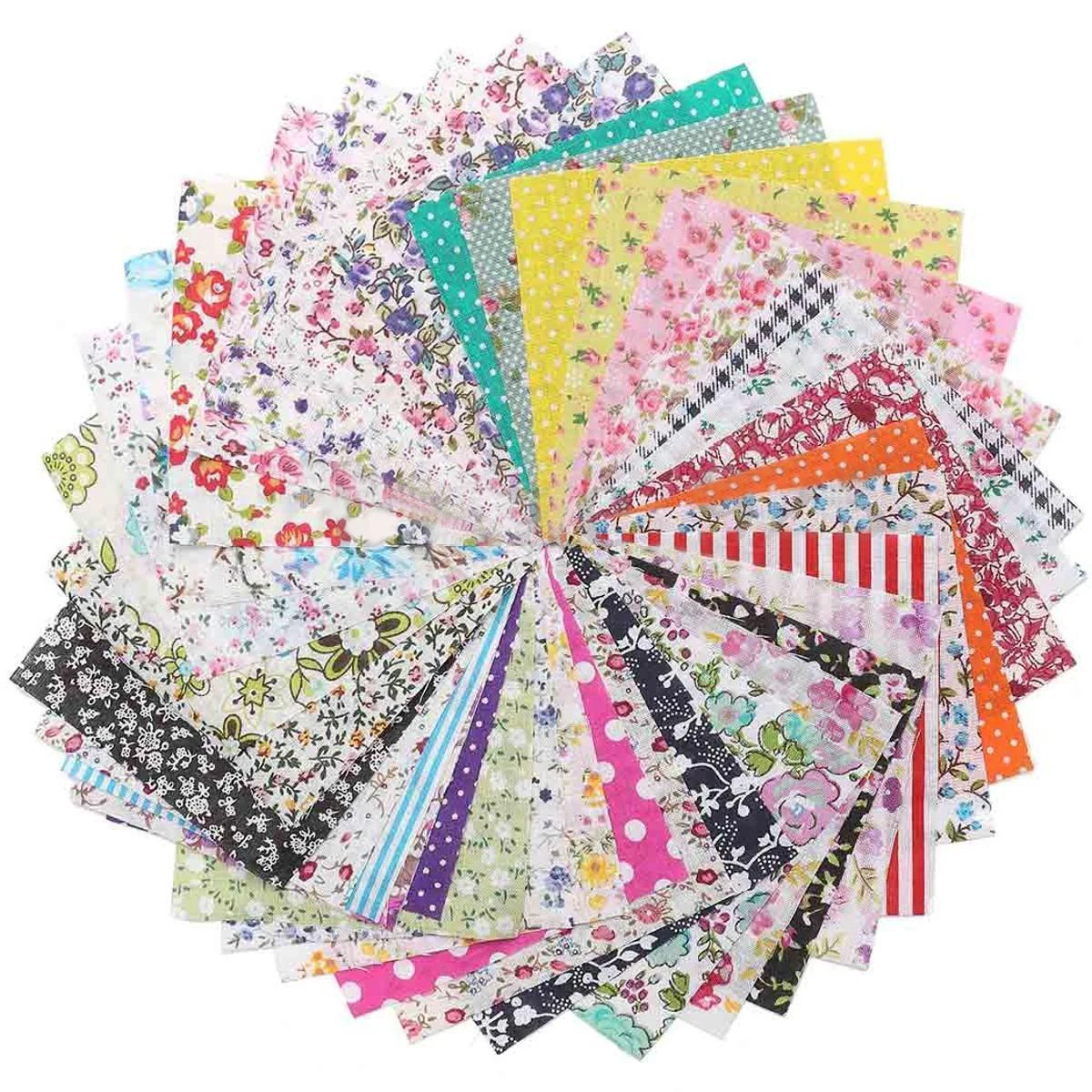 

30pcs Cotton Quilt Fabric Cloth 10*10cm Fabric Bundle Cotton Tissues Cloth Patchwork Sewing Quilting Stitching