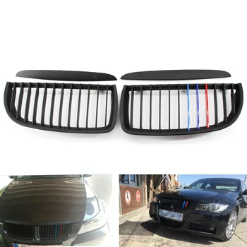 

Racing Front Center Wide Kidney Grille Grill Matte Black M-Color for BMW E90 E91 3 Series 325i 328i 330i 335xi 328xi 4Door 05-08