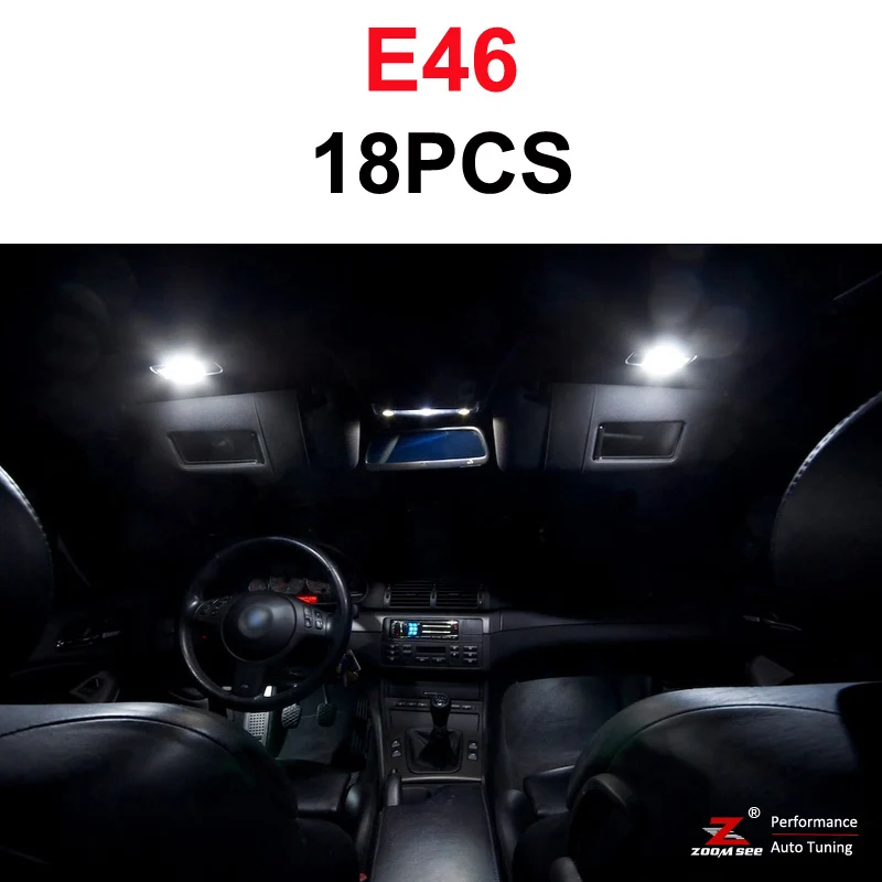 Идеальный белый светодиодный светильник Canbus без ошибок, Внутренняя купольная карта, внутренний светильник для BMW 3 серии E36 E46 E90 E91 E92 E93(1990-2013