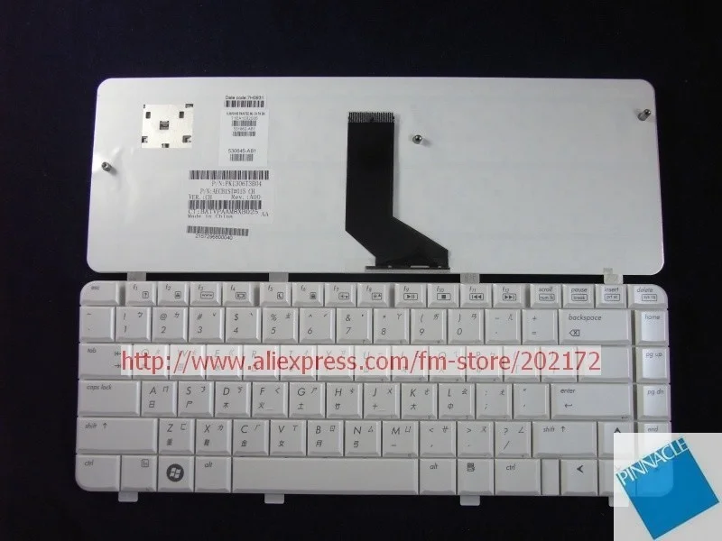Клавиатура для ноутбука белая 530645-AB1 531862-AB1 PK1306T3B04 HP Pavilion DV3 series(Taiwan) 100% совместимая