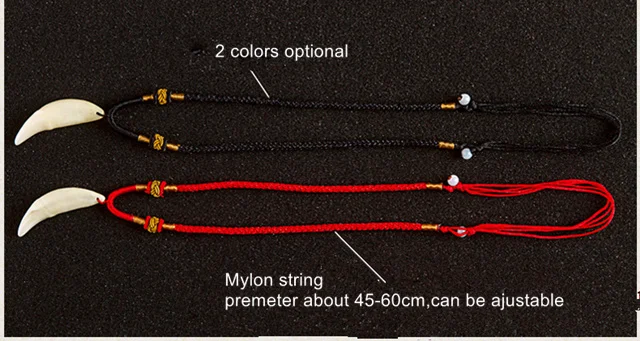 TBP585 Тибетский волчий Клык амулет кулон ожерелье для мужчин настоящие собачьи зубы с регулируемой цепочкой