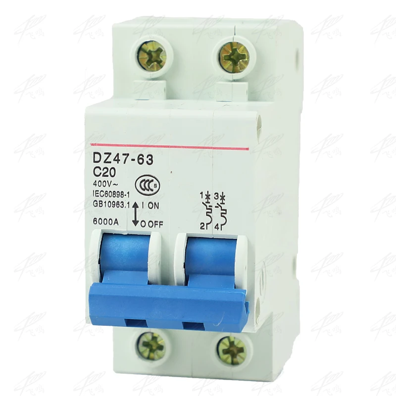 DZ47-63 2P 6A 10A 16A  20A 25A 32A 40A 50A 63A Mini Circuit Breaker MCB Cutout Switch Breaker Switch Chopper