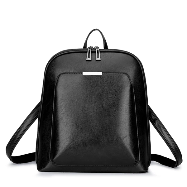 Винтажный женский рюкзак, высокое качество, кожа, школьные сумки для девочек, леди, простой стиль, рюкзак, большая вместительность, для отдыха, на плечо, Ba - Цвет: Black