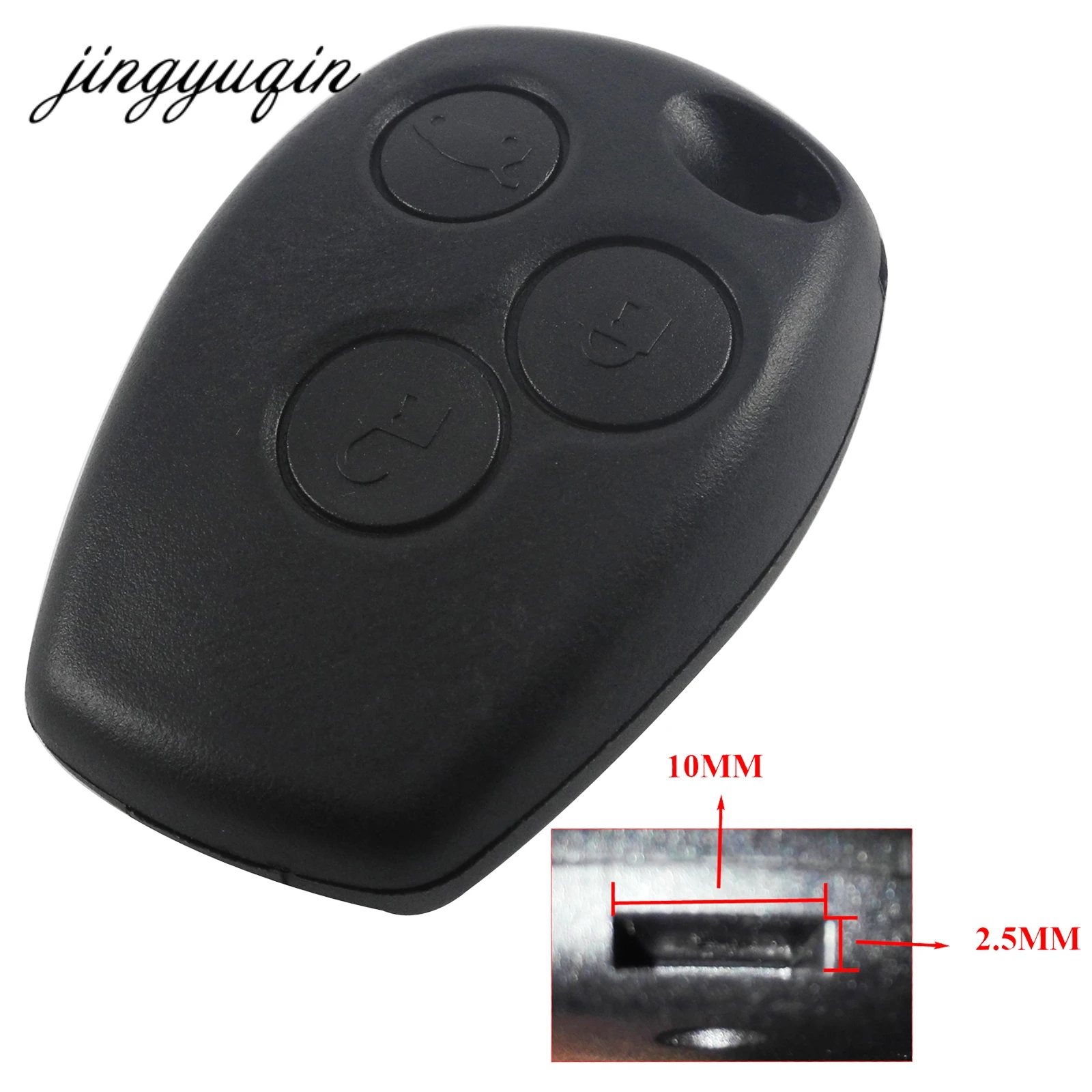 jingyuqin 3 Button Remote Key Shell Case Without Blade for Renault Logan Sandero Clio Fluence Vivaro