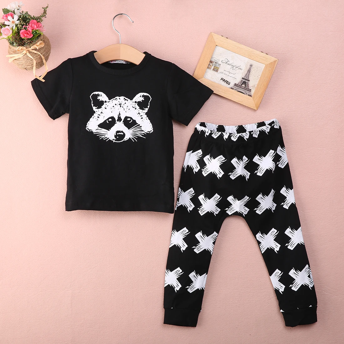Beli Hot Menjual Baru Lahir Toddle Bayi Gadis Boy Pakaian Lucu Fox T shirt X Celana Legging Kasual Set Pakaian Gugatan 2 Pcs