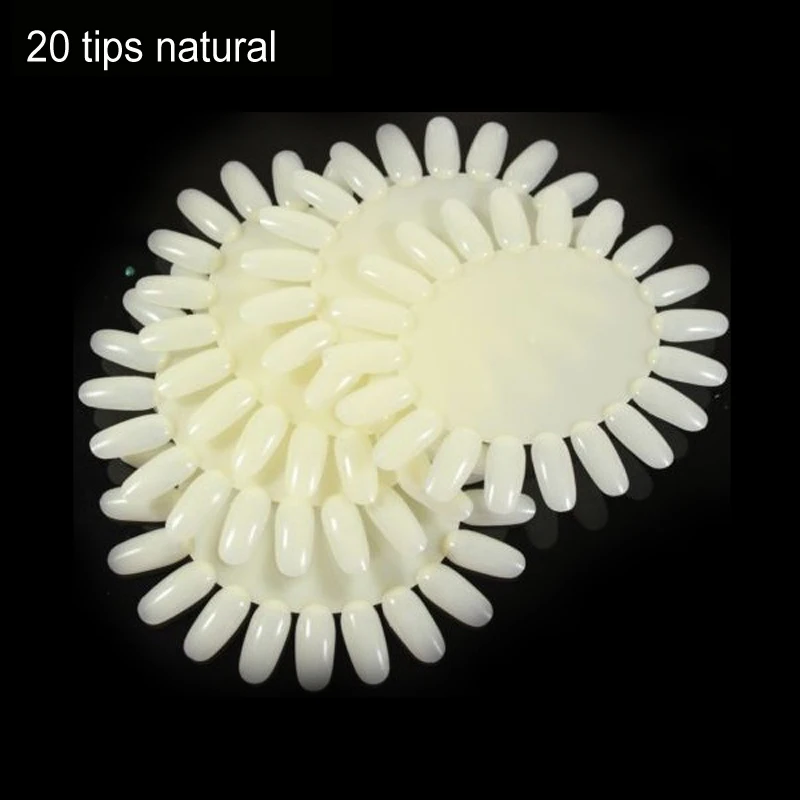 Natural Clear White 20 tips nail art display color chart nail polish