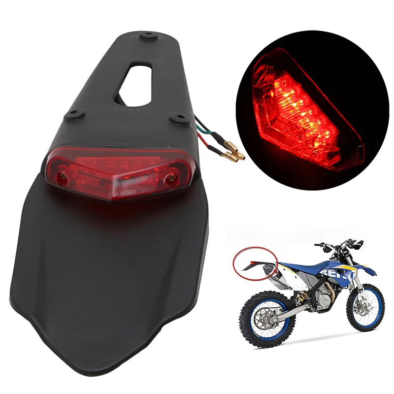 

Rear Tail Red Light Motorcycle Enduro Trial Bike Fender 12 LED Brake Stop DC 12V