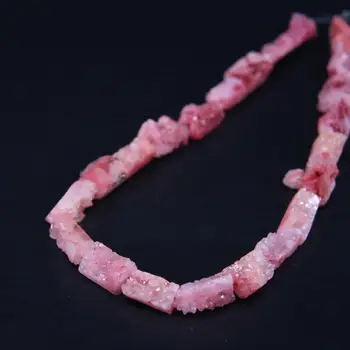 

15.5"/strand Red Titanium Natural Quartz Geode Druzy Freeform Slab Nugget Beads,Raw Crystal Drusy Rectangle Slice Jeweller