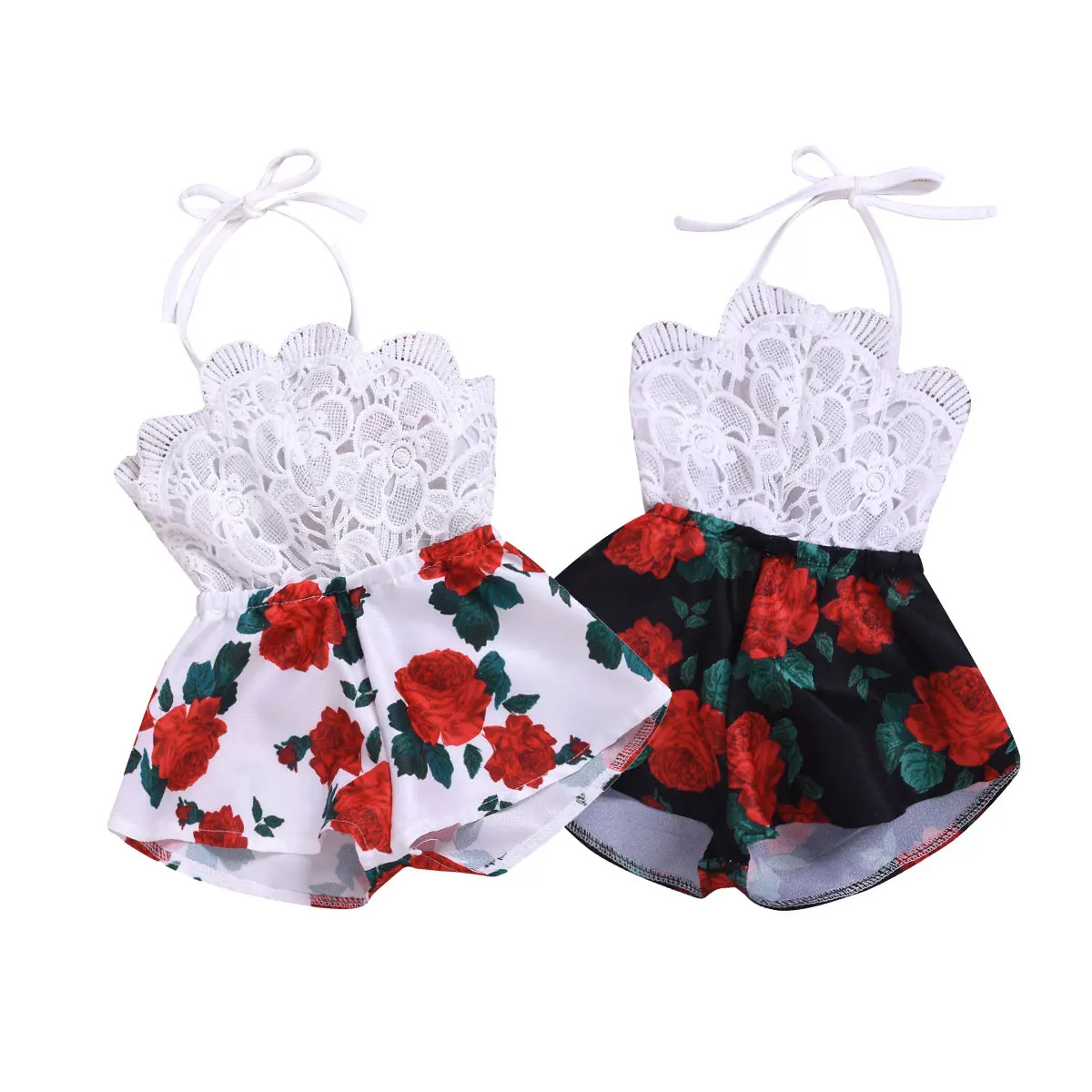 Baby Girl Floral Sleeveless Romper 1
