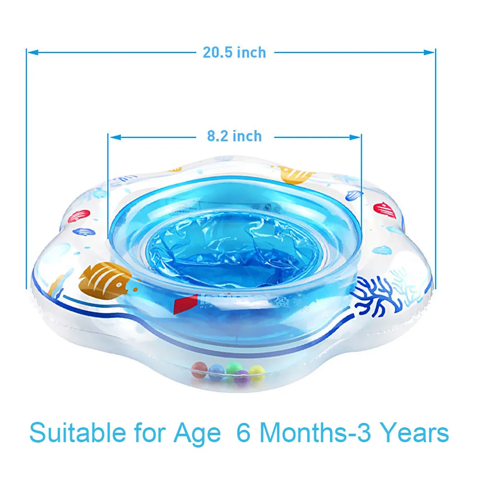 Baby Swimming Ring(Give a Inflatable tube)Summer Inflatable Swimming Circle Toddler Pool Swim Ring Aid Toddler Safety Float Seat (3)