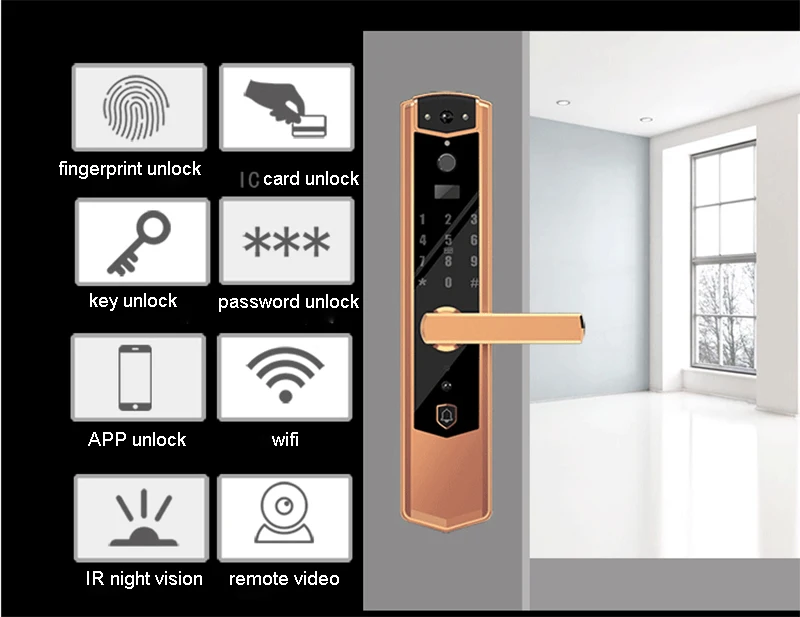 Smart пароль отпечатка пальца электромагнитный замок с wi fi двери устройство для просмотра фото удаленного видеовызова приложение удаленно