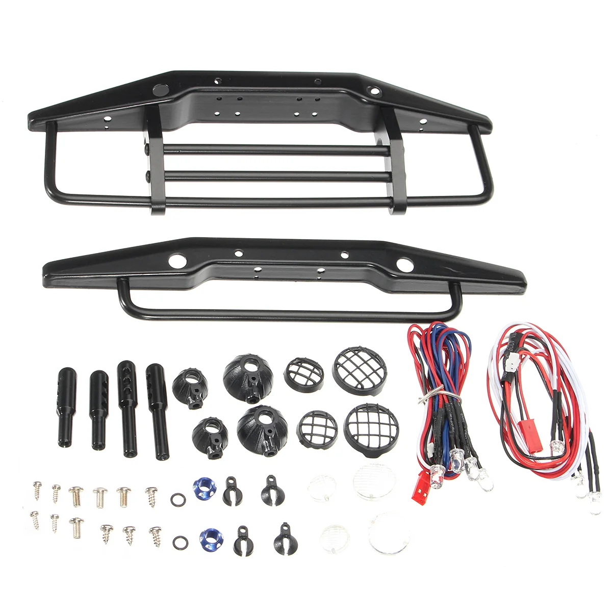 

RC Car Front and Rear Bumpers Four-Wheeler Toys Racing Crash Bumper Steel Accessories Remote Control Car Kit SCX10 1:10