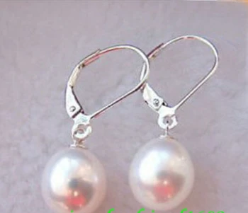 

FREE shipping> >>>Jewelry white drop freshwater pearl 8-9mm earring