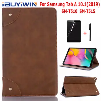 

Premium Retro PU Leather Cover for Samsung Galaxy Tab A 10.1 SM-T510 T515 10.1" 2019 Tablet Funda Capa Case+Film+Pen