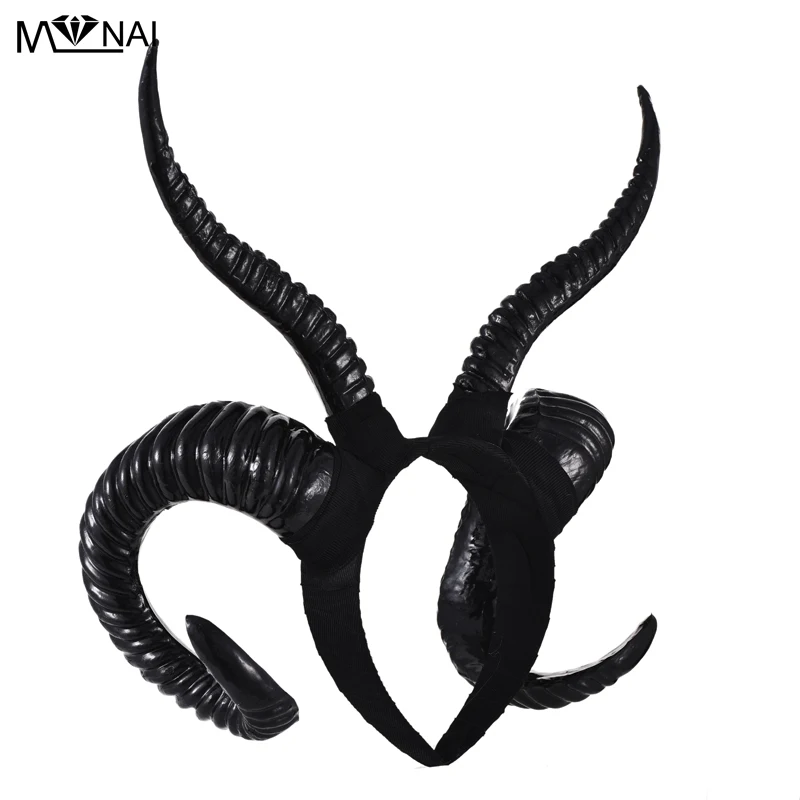 Costume Headband Gothic Antelope Sheep Horn Hoop Headband Forest Animal Photography Manual Antler Headpiece Steampunk