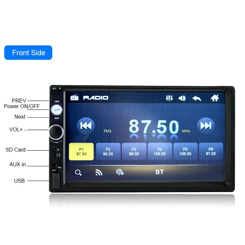Car Bluetooth MP5 Player 7 Inch HD 1080P Touch Screen Player Car MP5 Support TF USB AUX FM Radio Rear View Camera Remote Control (19)