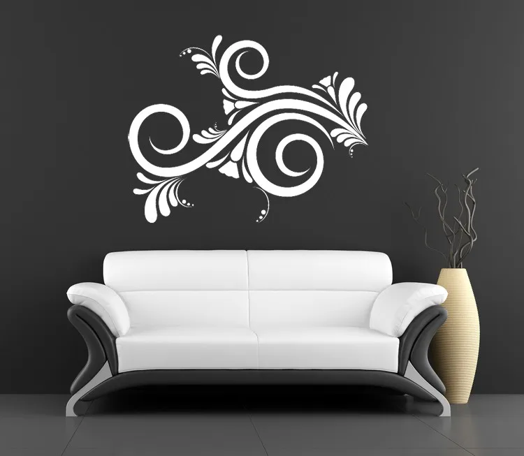 

Abstract Wall Decal Swirl Flower Removable Wall Stickers For Livingroom Interior Vinyl Polka Dots Pattern Retro Home DecorSYY792