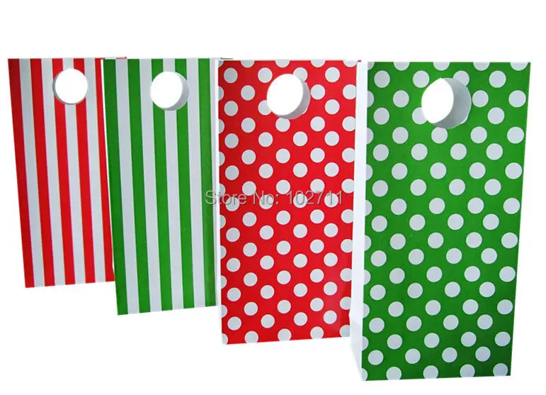 Christmas Green Red Gift Treat Bags Party Paper Candy Favor Christmas Green Red Gift Treat Bags Party Paper Candy Favor With Polka Dot Stripes Chevron Pattern In Wring Supplies From Home